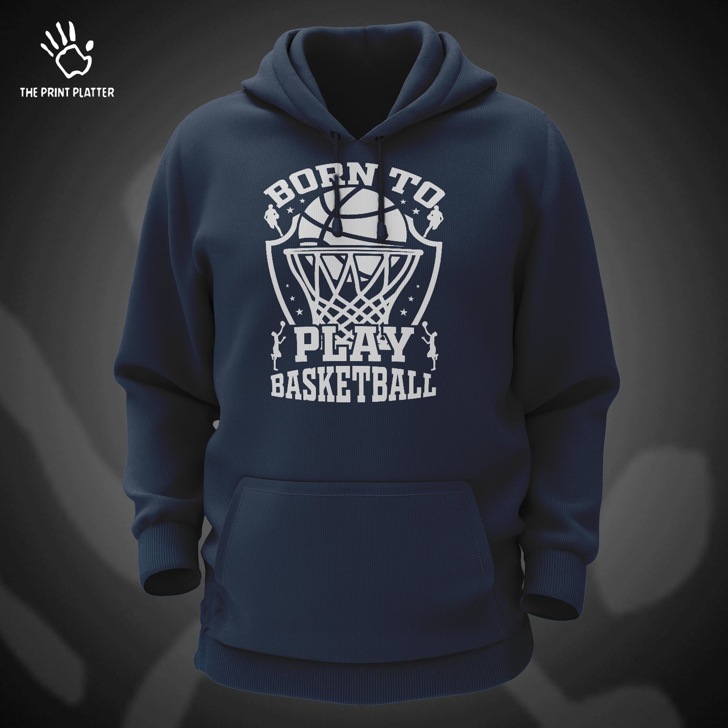 Born To Play Basketball Cotton Bio Wash 330gsm Sweatshirt with Hood for Winter | H-R165