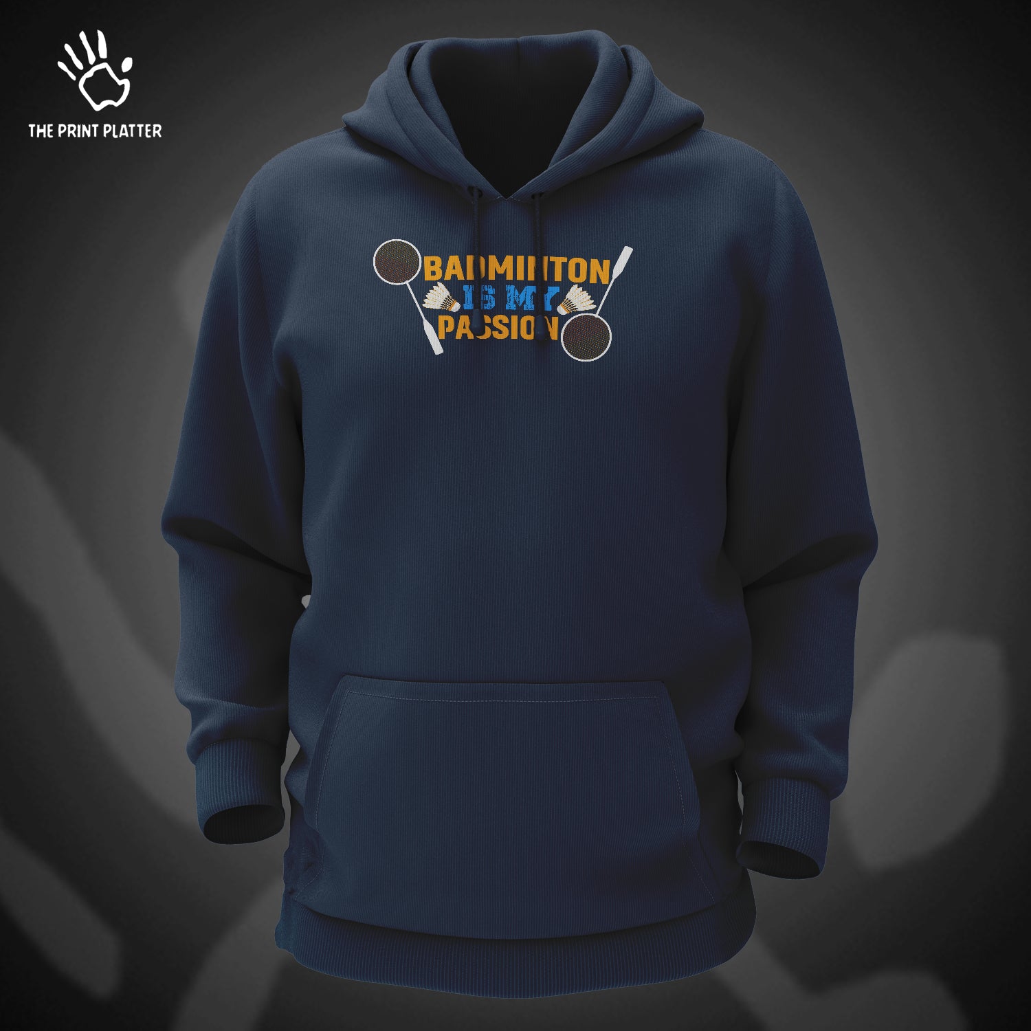 Badminton Is My Passion Cotton Bio Wash 330gsm Sweatshirt with Hood for Winter | H-R171