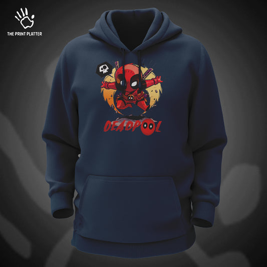 Deadpool Cotton Bio Wash 330gsm Sweatshirt with Hood for Winter | H-R189
