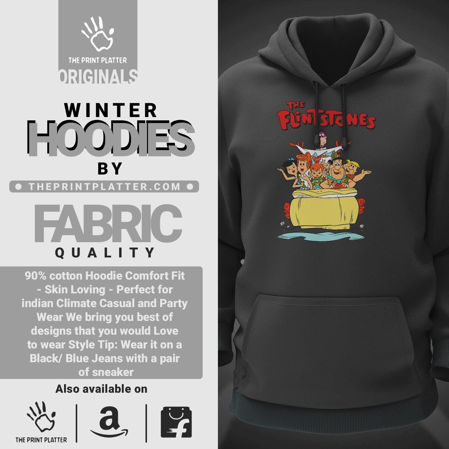 Flintstone Cotton Bio Wash 330gsm Sweatshirt with Hood for Winter | H-R191