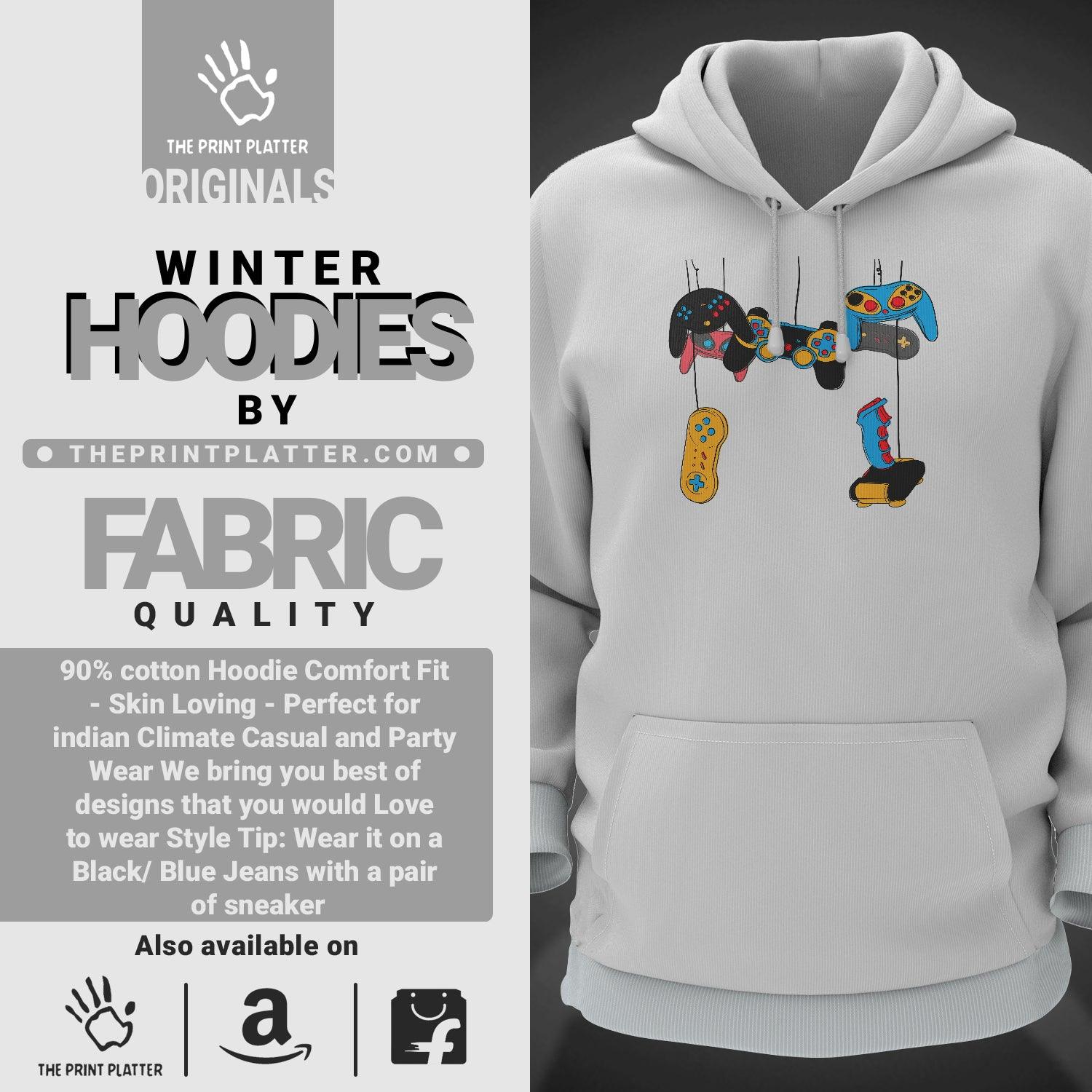 Game Remote Cotton Bio Wash 330gsm Sweatshirt with Hood for Winter | H-R193