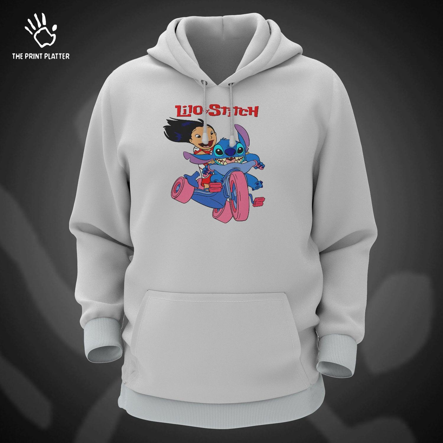 Lilo & Stitch Cotton Bio Wash 330gsm Sweatshirt with Hood for Winter | H-R197