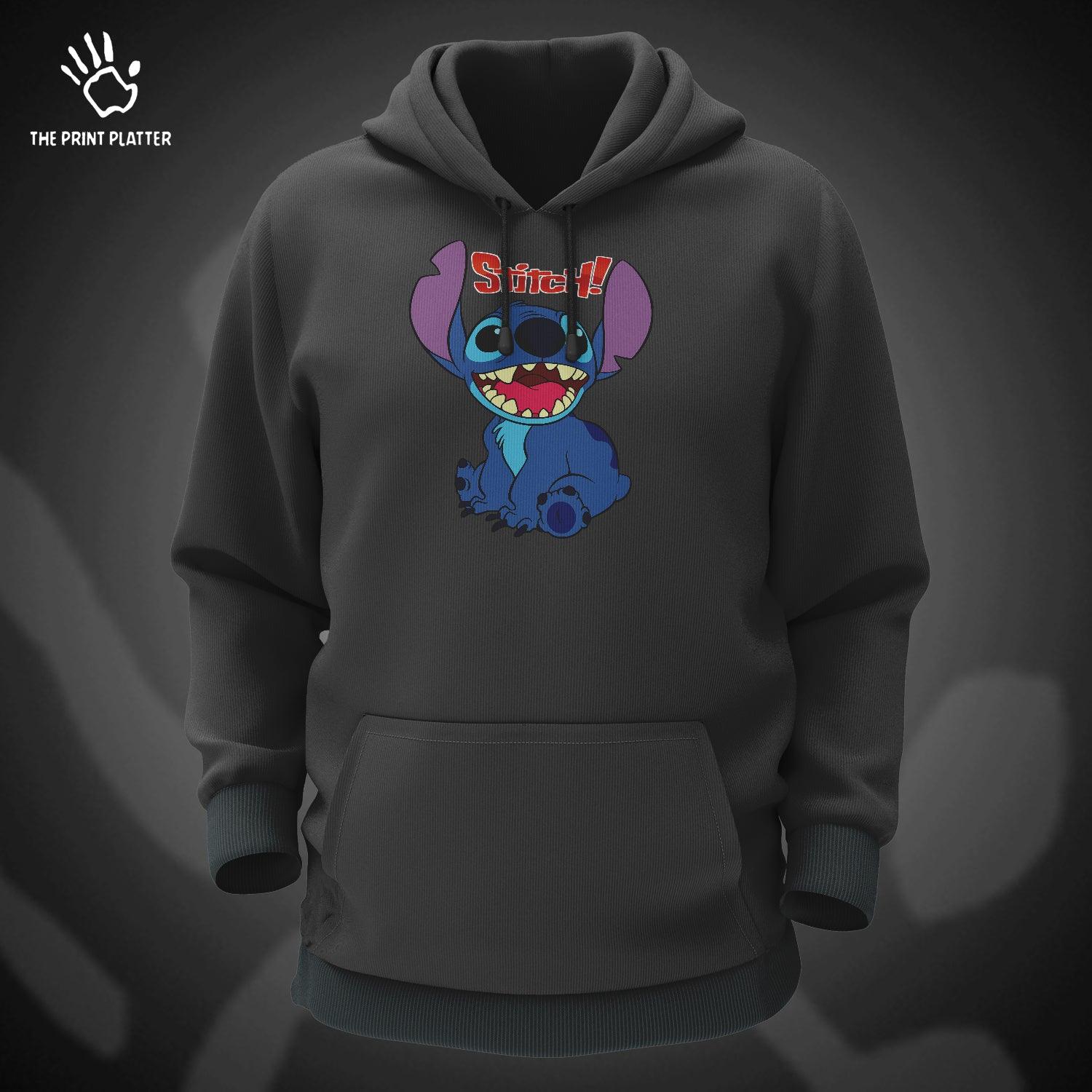 Lilo & Stitch Cotton Bio Wash 330gsm Sweatshirt with Hood for Winter | H-R198