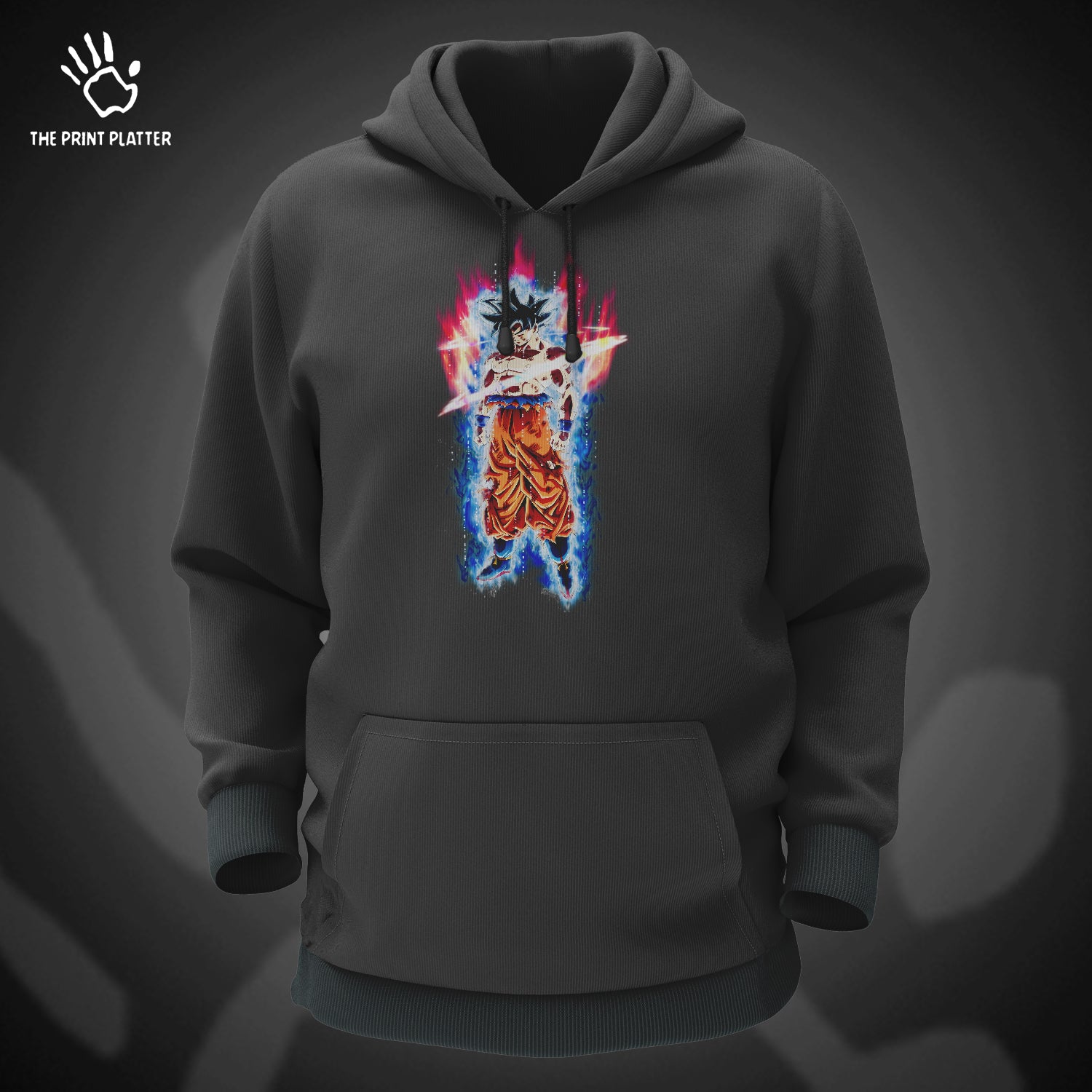 Goku Kaio-ken Cotton Bio Wash 330gsm Sweatshirt with Hood for Winter | H-R228