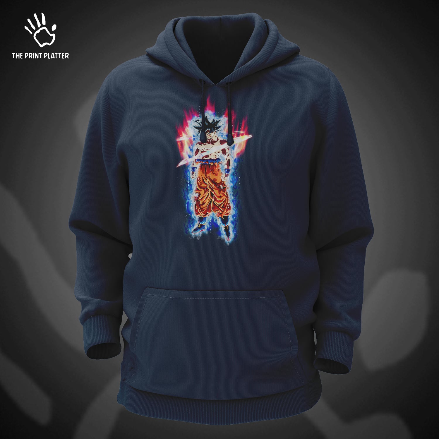 Goku Kaio-ken Cotton Bio Wash 330gsm Sweatshirt with Hood for Winter | H-R228