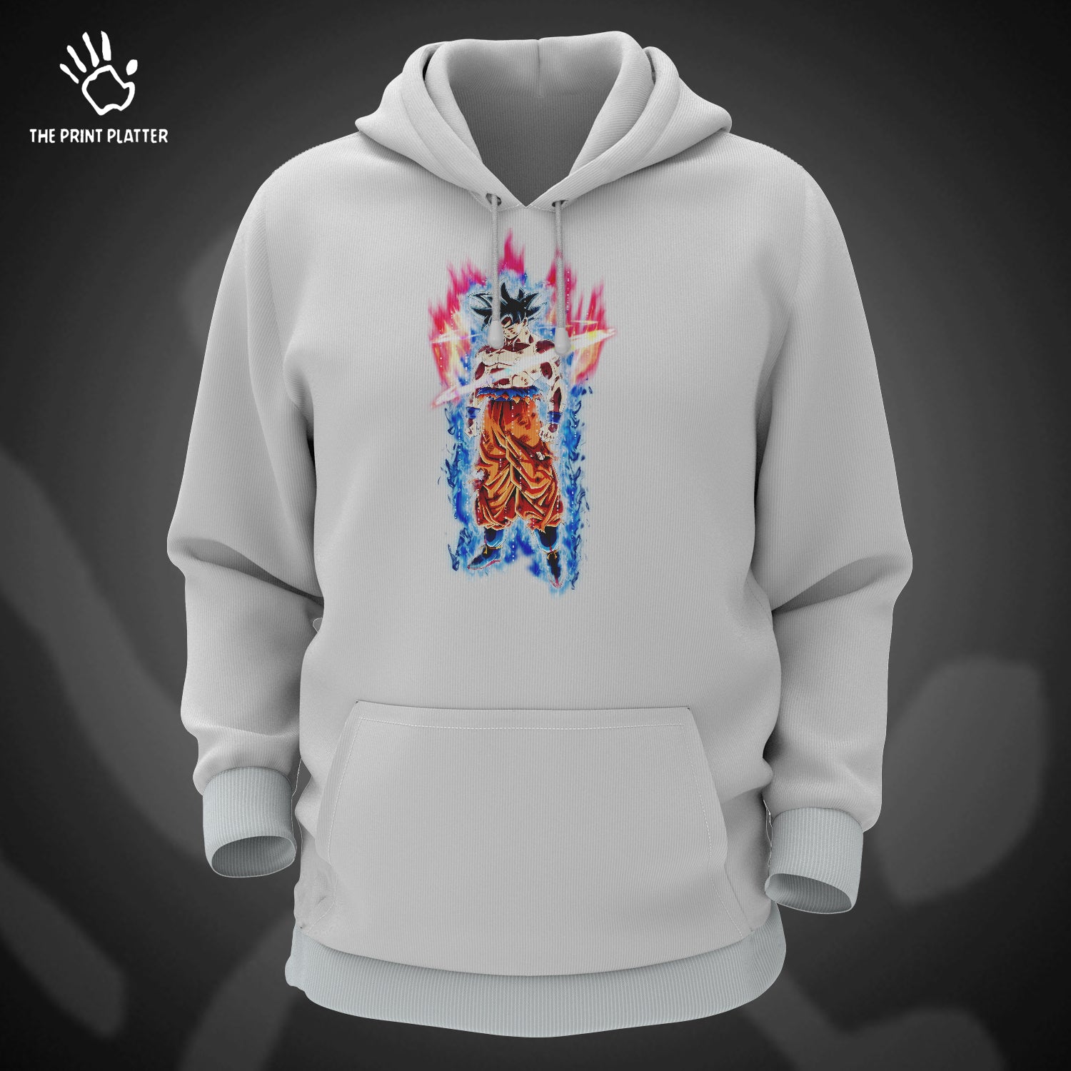 Goku Kaio-ken Cotton Bio Wash 330gsm Sweatshirt with Hood for Winter | H-R228