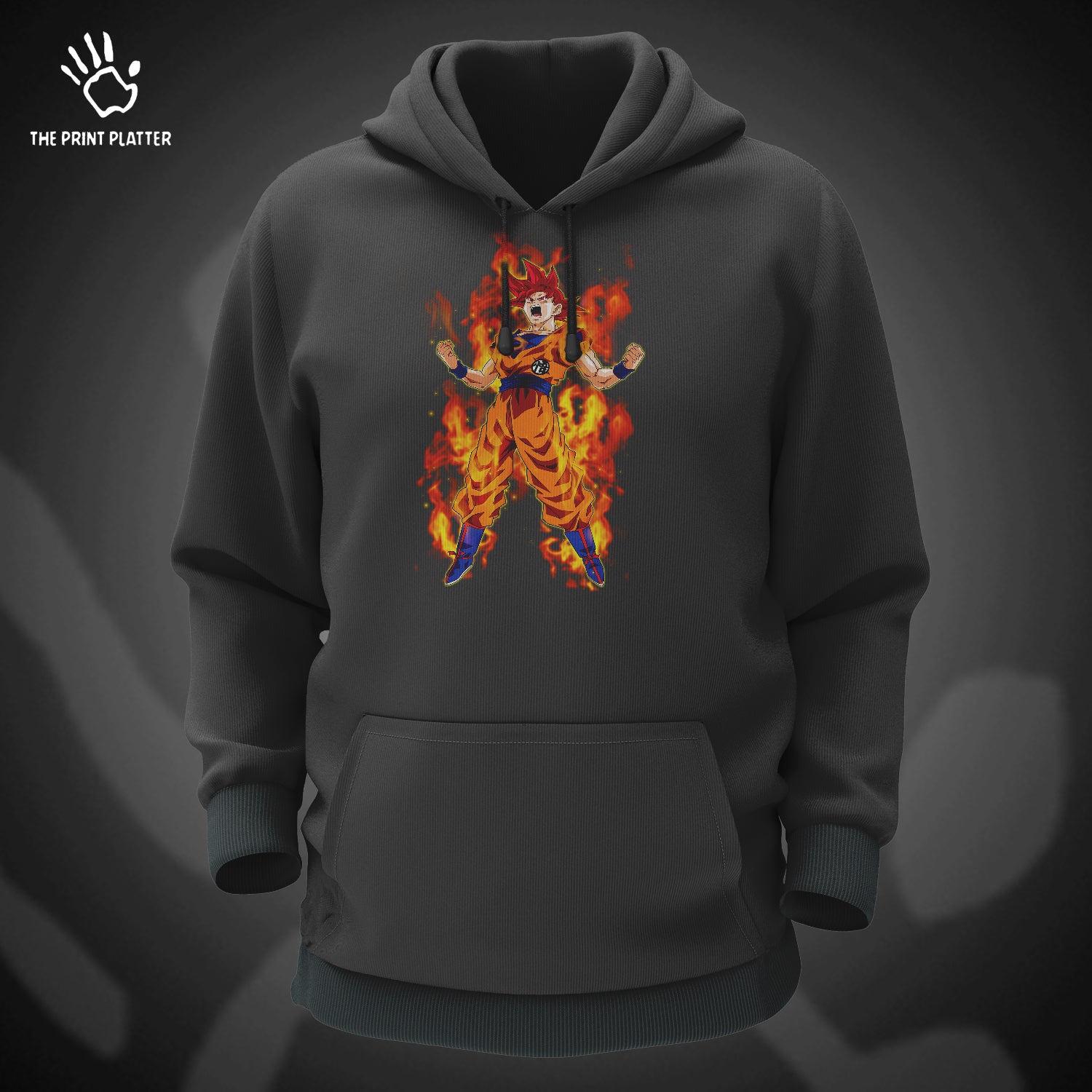 Goku Cotton Bio Wash 330gsm Sweatshirt with Hood for Winter | H-R237