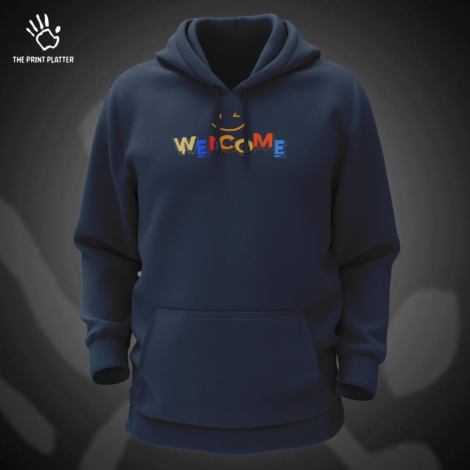 Welcome Cotton Bio Wash 330gsm Sweatshirt with Hood for Winter | H-R244