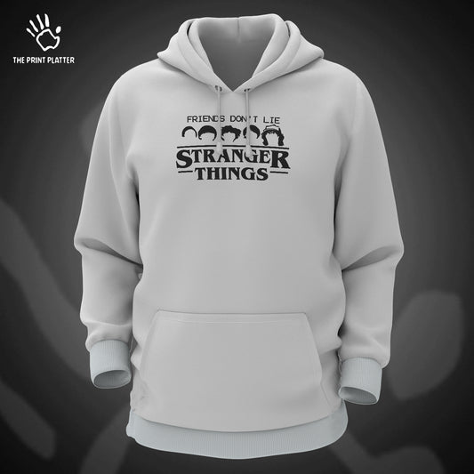 Friends Don’t Lie Stranger Things Cotton Bio Wash 330gsm Sweatshirt with Hood for Winter | H-R270