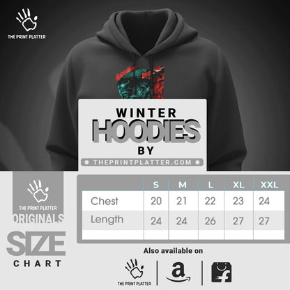 11 Stranger Things Cotton Bio Wash 330gsm Sweatshirt with Hood for Winter | H-R274