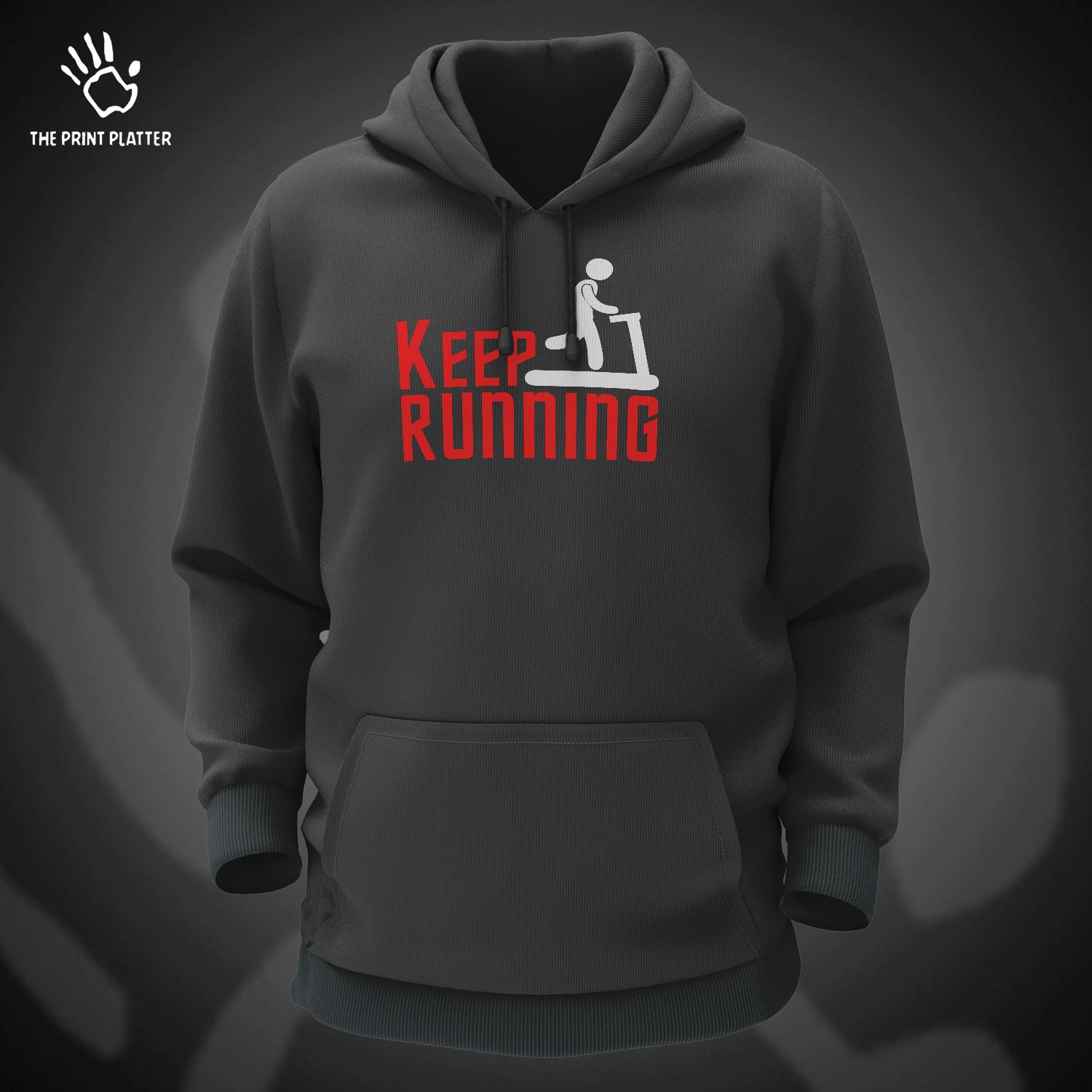 Keep Running Cotton Bio Wash 330gsm Sweatshirt with Hood for Winter | H-R30