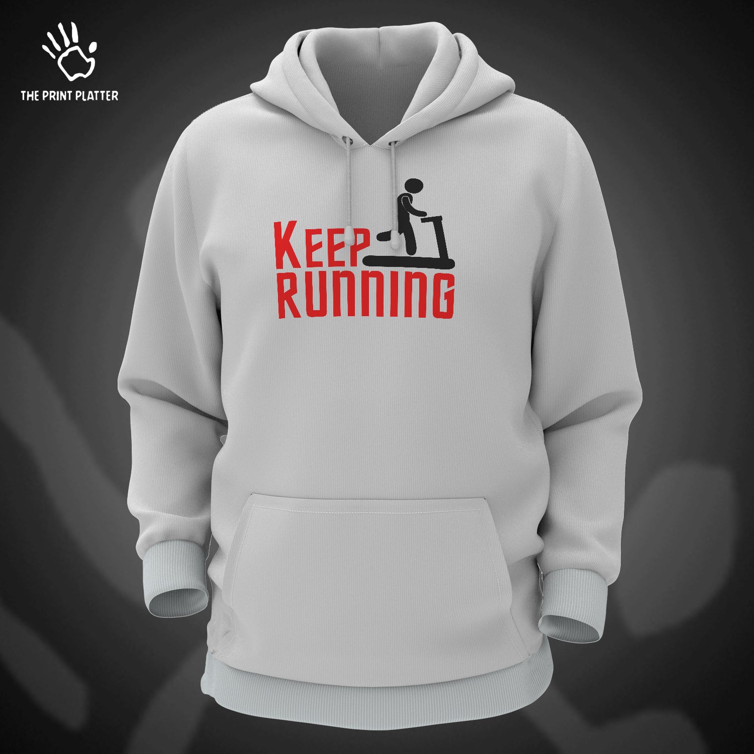 Keep Running Cotton Bio Wash 330gsm Sweatshirt with Hood for Winter | H-R30