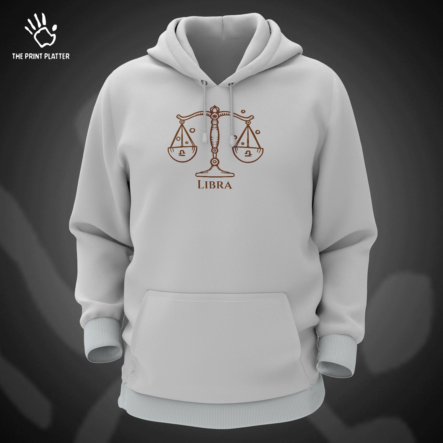 Libra - Zodiac Cotton Bio Wash 330gsm Sweatshirt with Hood for Winter | H-R308