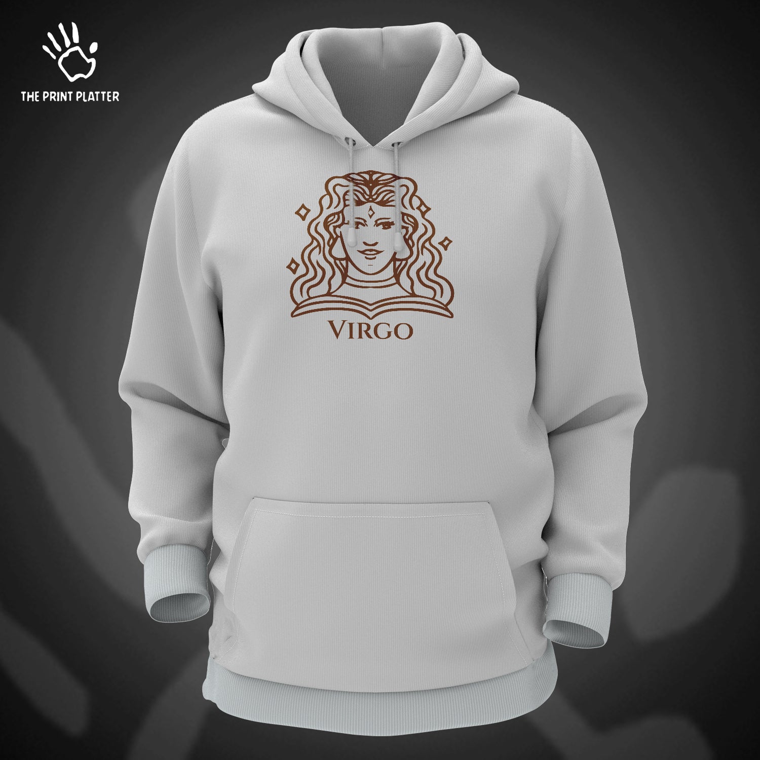 Virgo - Zodiac Cotton Bio Wash 330gsm Sweatshirt with Hood for Winter | H-R313