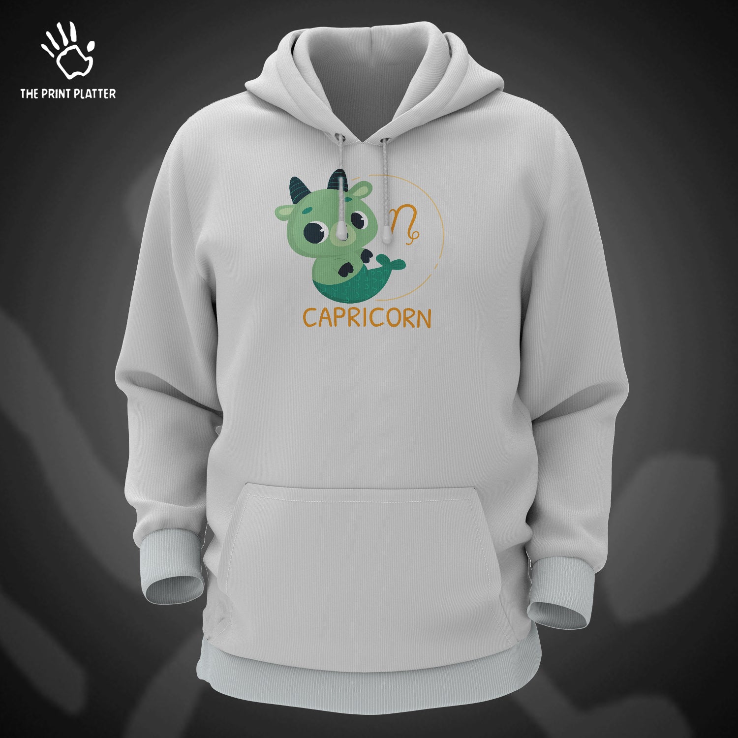 Capricorn - Zodiac Cotton Bio Wash 330gsm Sweatshirt with Hood for Winter | H-R317