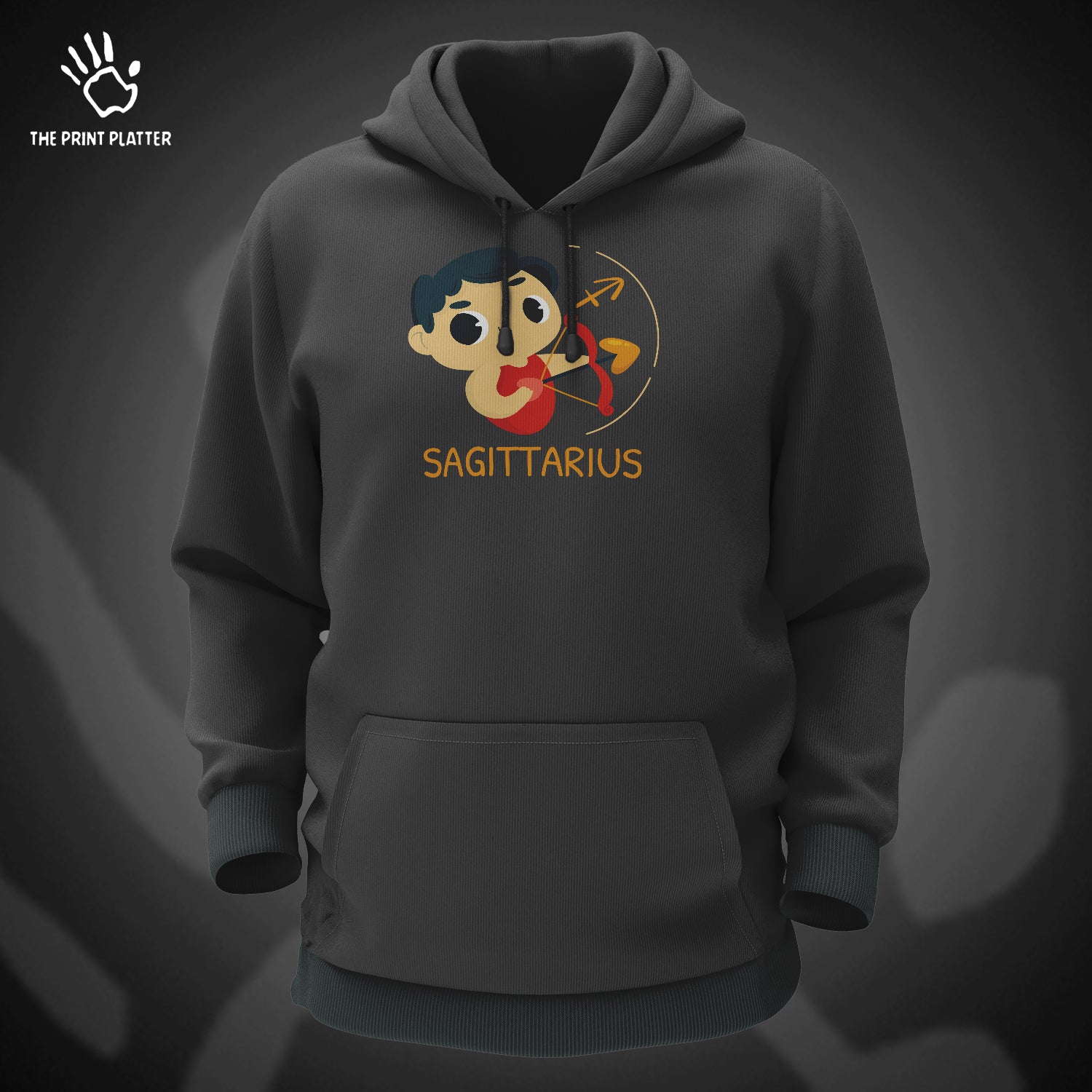 Sagittarius - Zodiac Cotton Bio Wash 330gsm Sweatshirt with Hood for Winter | H-R322