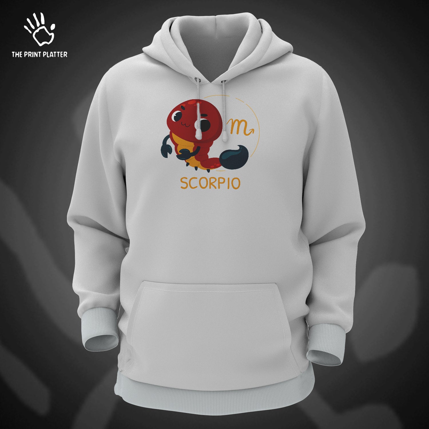 Scorpio - Zodiac Cotton Bio Wash 330gsm Sweatshirt with Hood for Winter | H-R323