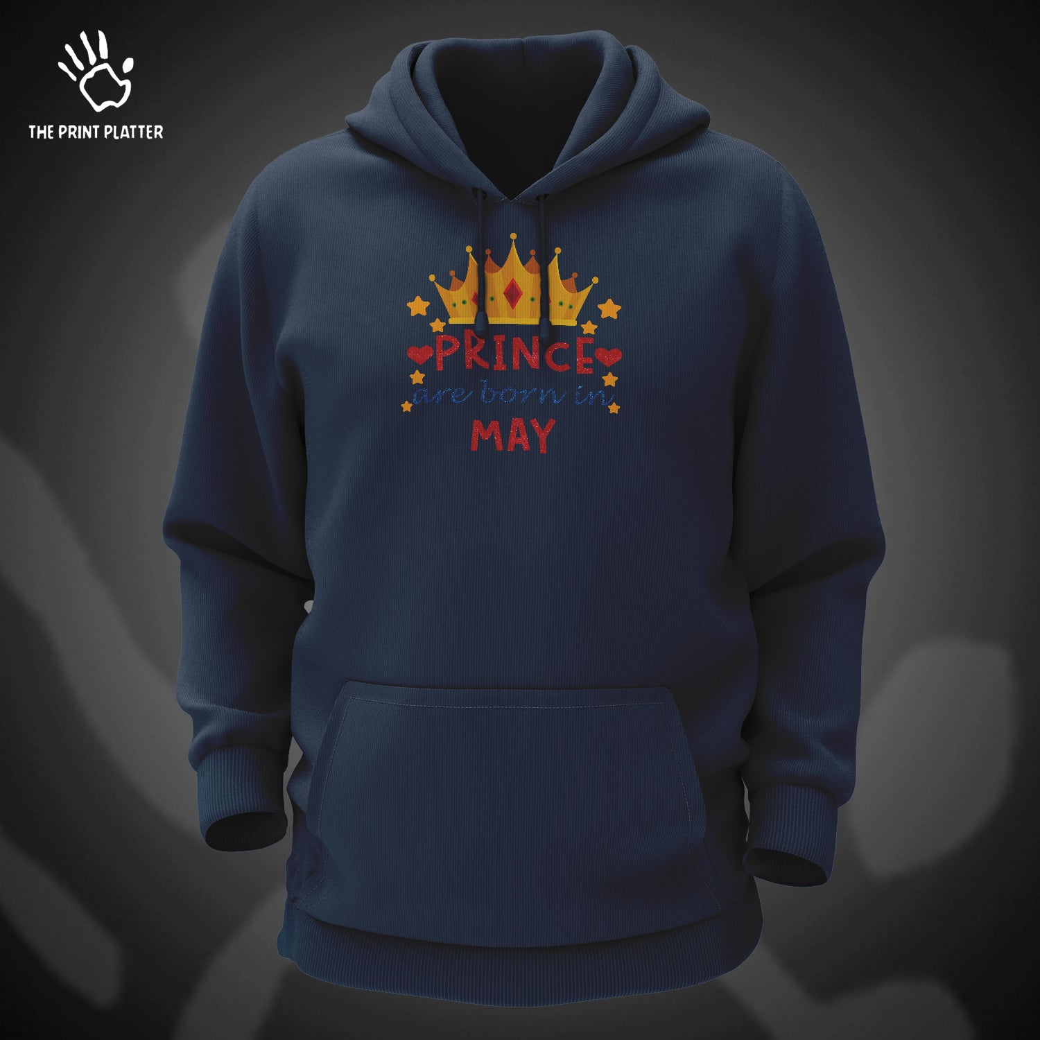 Prince Are Born In May Cotton Bio Wash 330gsm Sweatshirt with Hood for Winter | H-R366