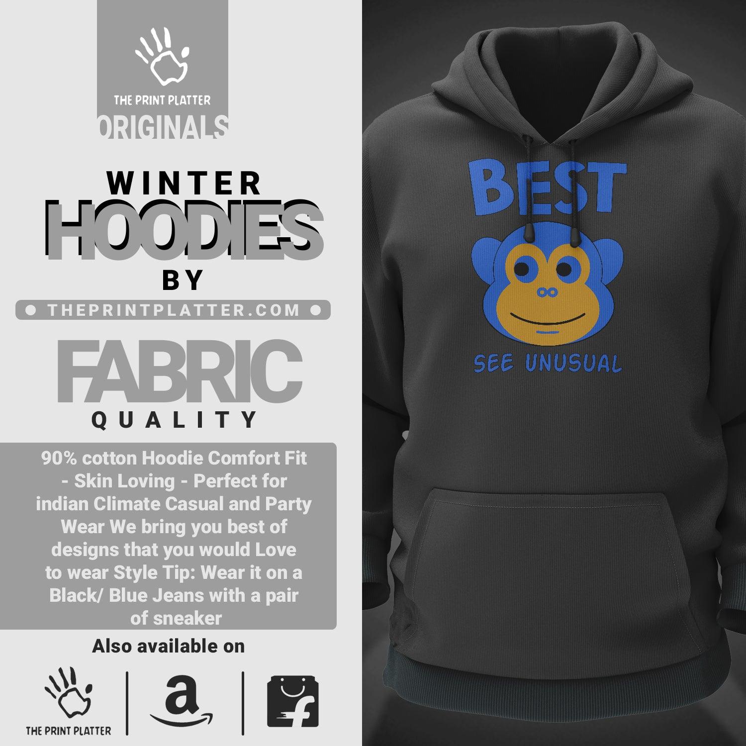 Forever Speak Uncommon Cotton Bio Wash 330gsm Sweatshirt with Hood for Winter | H-R394