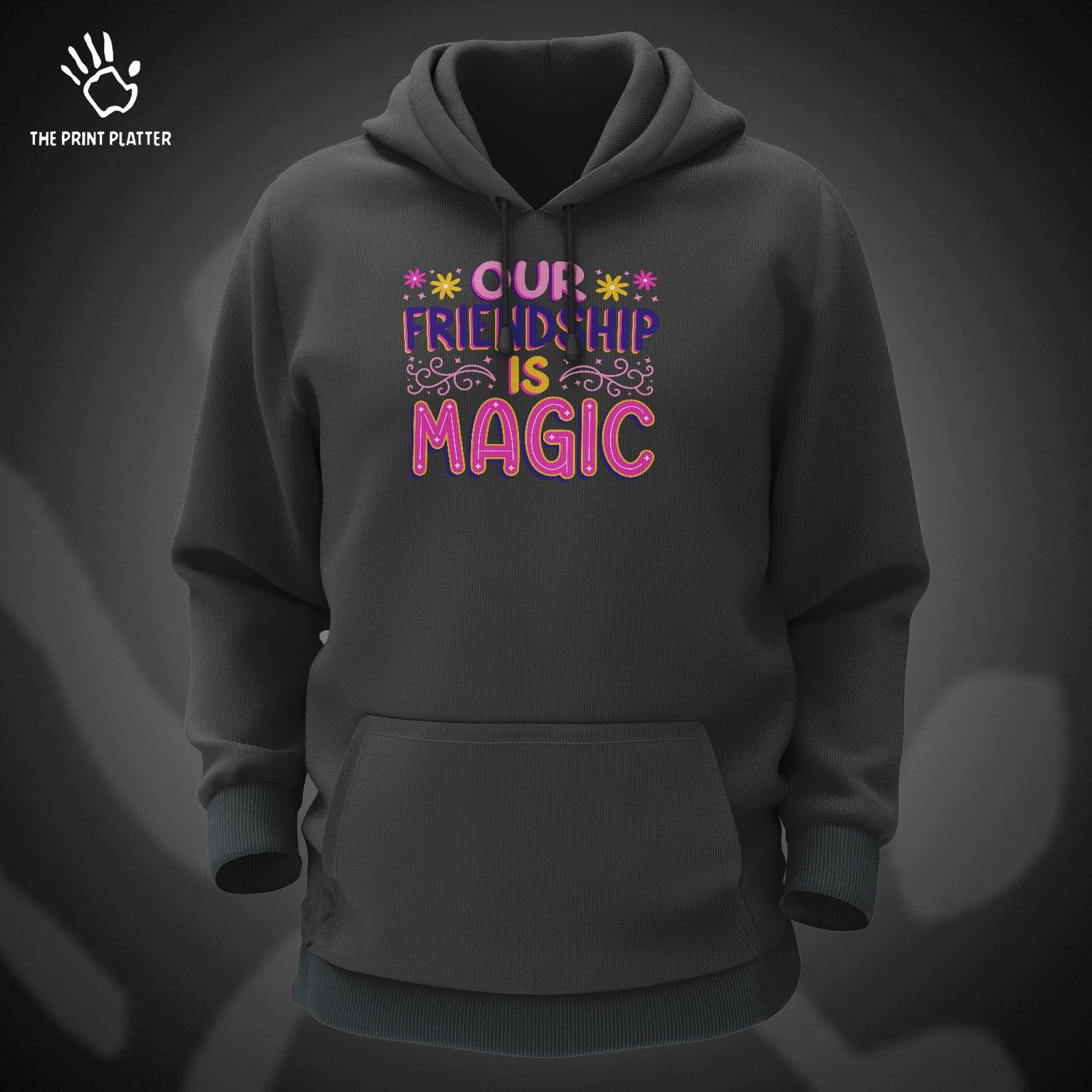 Our Friendship Is Magic  Cotton Bio Wash 330gsm Sweatshirt with Hood for Winter | H-R407