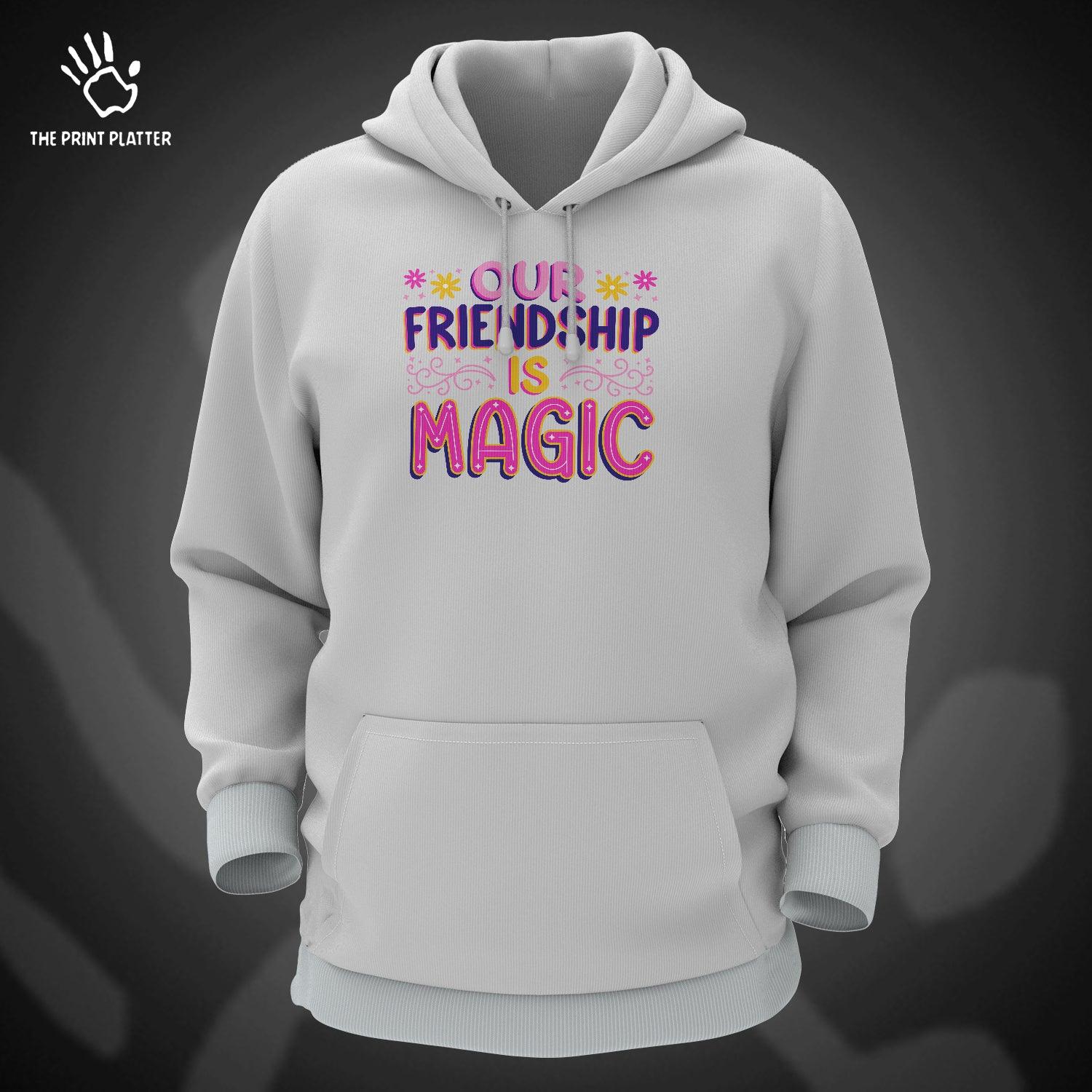 Our Friendship Is Magic  Cotton Bio Wash 330gsm Sweatshirt with Hood for Winter | H-R407