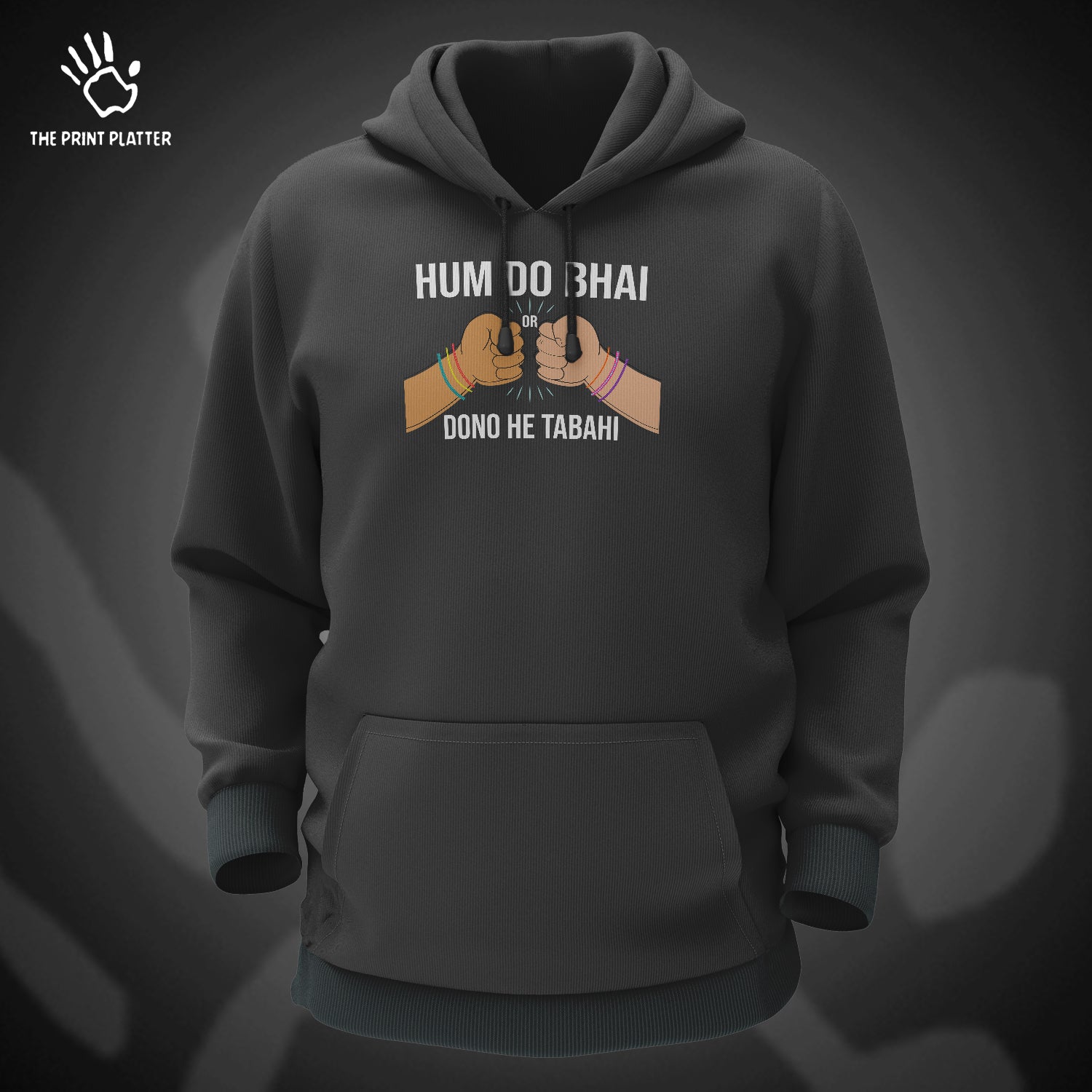 Hum Do Bhai Or Dono He Tabahi Cotton Bio Wash 330gsm Sweatshirt with Hood for Winter | H-R408