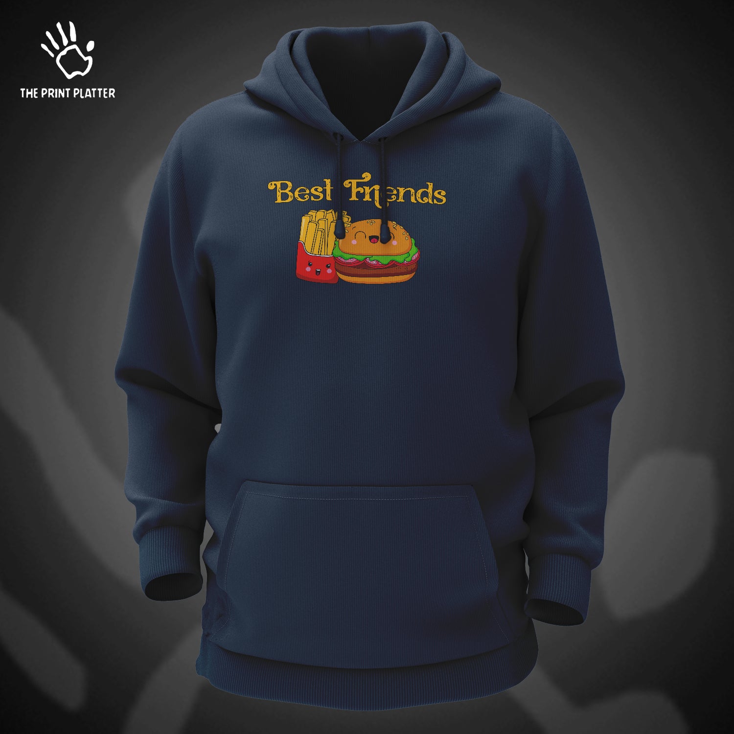 Best Friends Cotton Bio Wash 330gsm Sweatshirt with Hood for Winter | H-R411