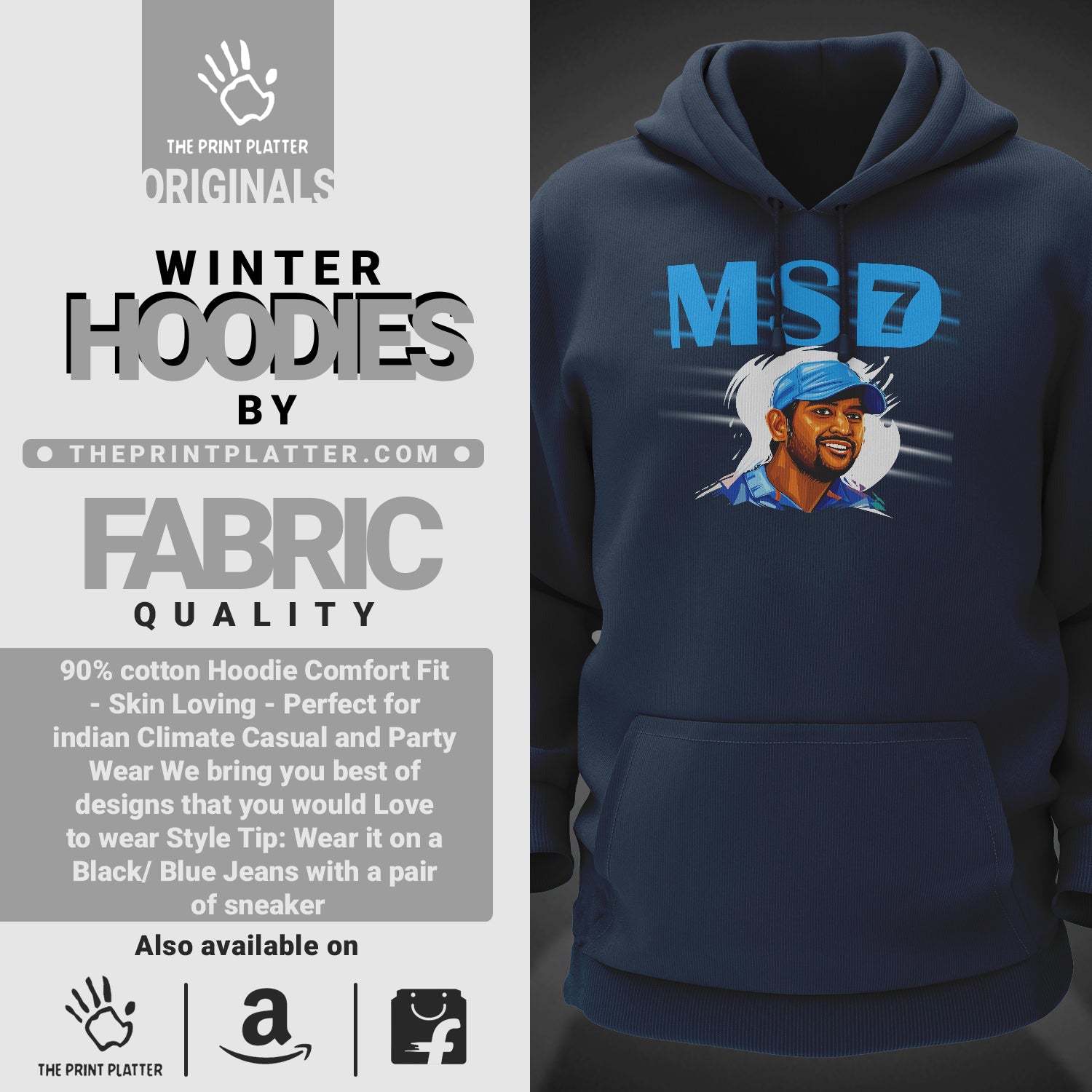 MSD7 Cotton Bio Wash 330gsm Sweatshirt with Hood for Winter | H-R71