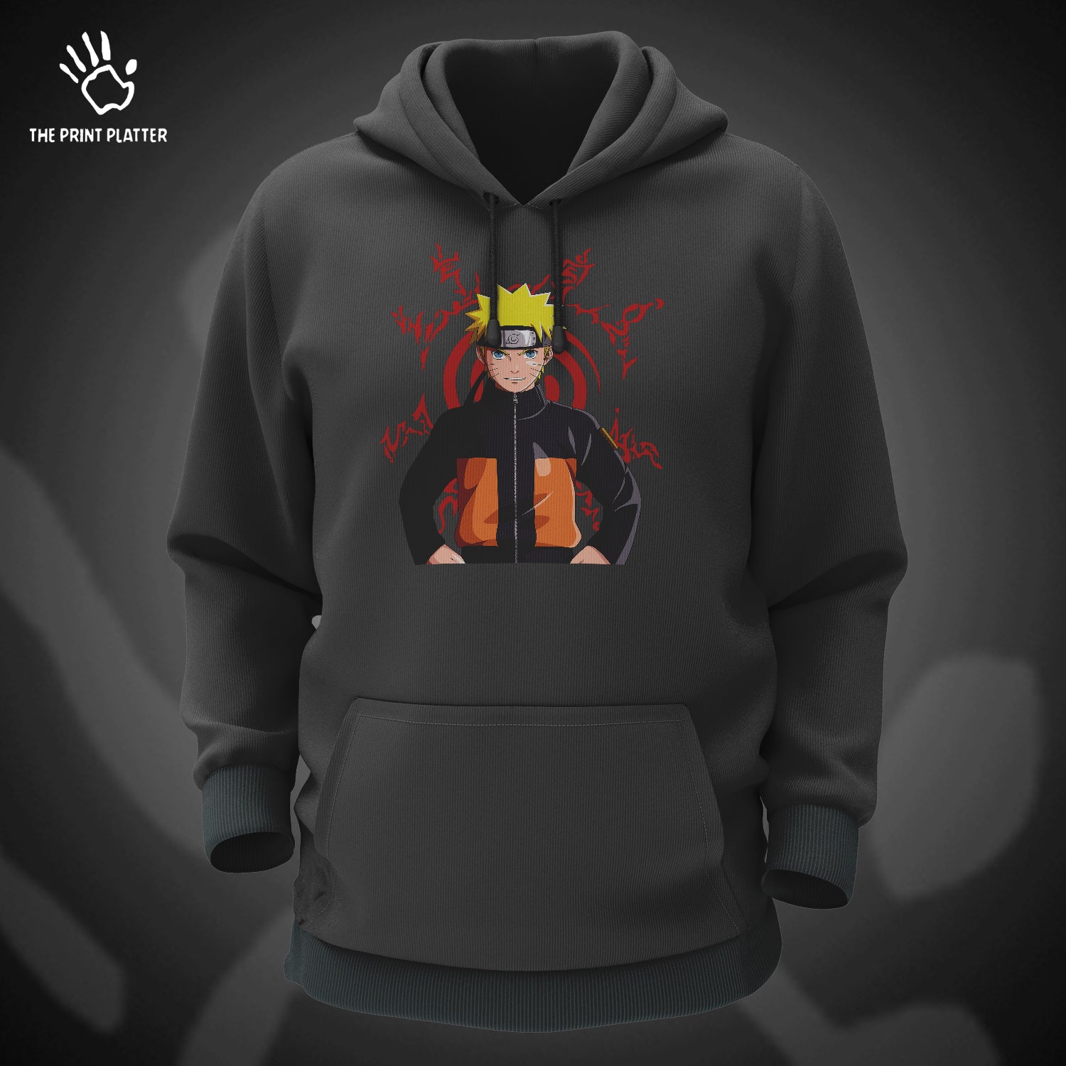 Naruto Cotton Bio Wash 330gsm Sweatshirt with Hood for Winter | H-R74