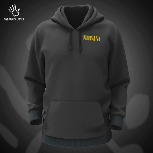 Nirvana Front & Back Cotton Bio Wash 330gsm Sweatshirt with Hood for Winter | H-R79