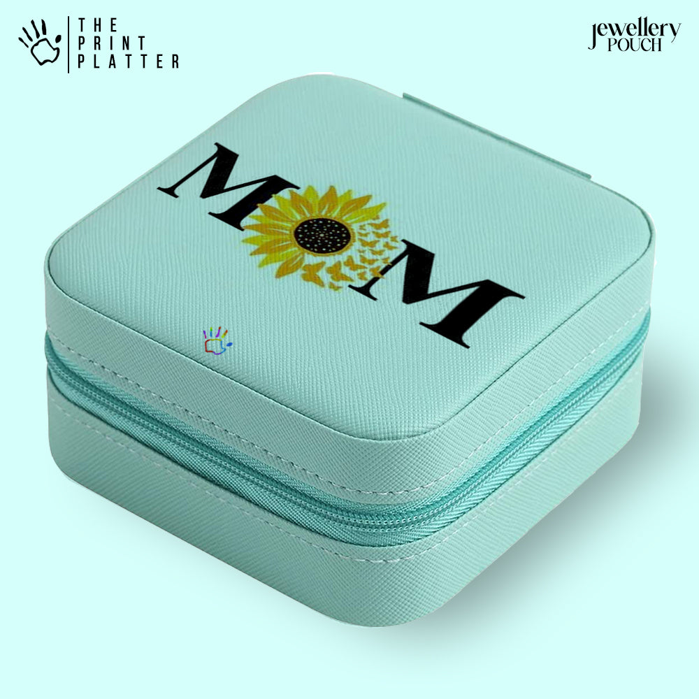 MomSunflower Jewellery Organiser PU Leather Zipper Portable Box Case |JB-119