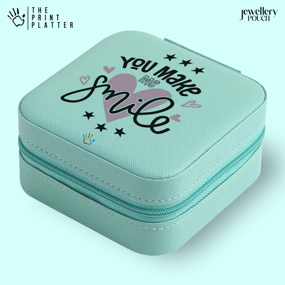 MakeMeSmile Jewellery Organiser PU Leather Zipper Portable Box Case |JB-157