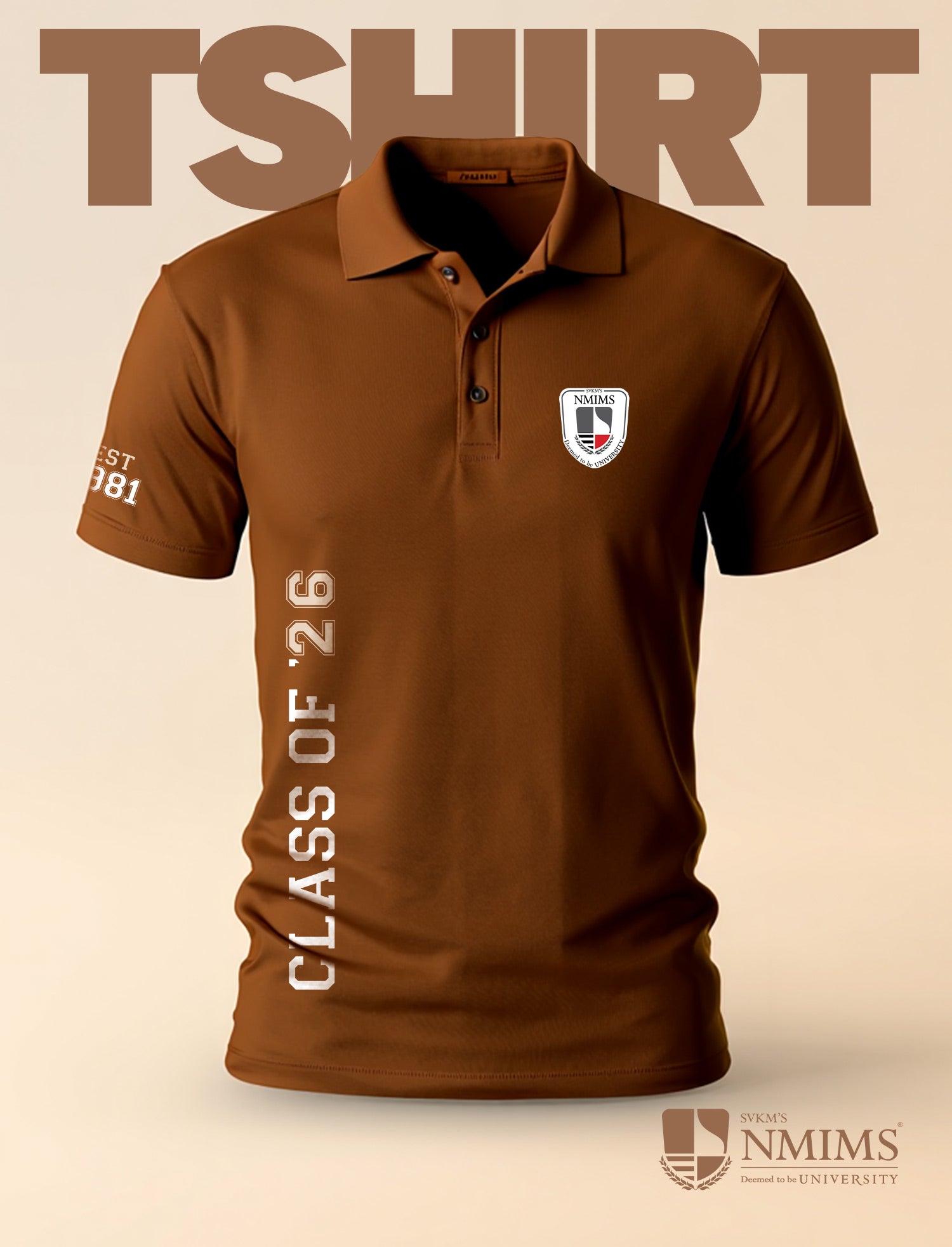 NMIMS Brown Polo T-shirt Pack of 1
