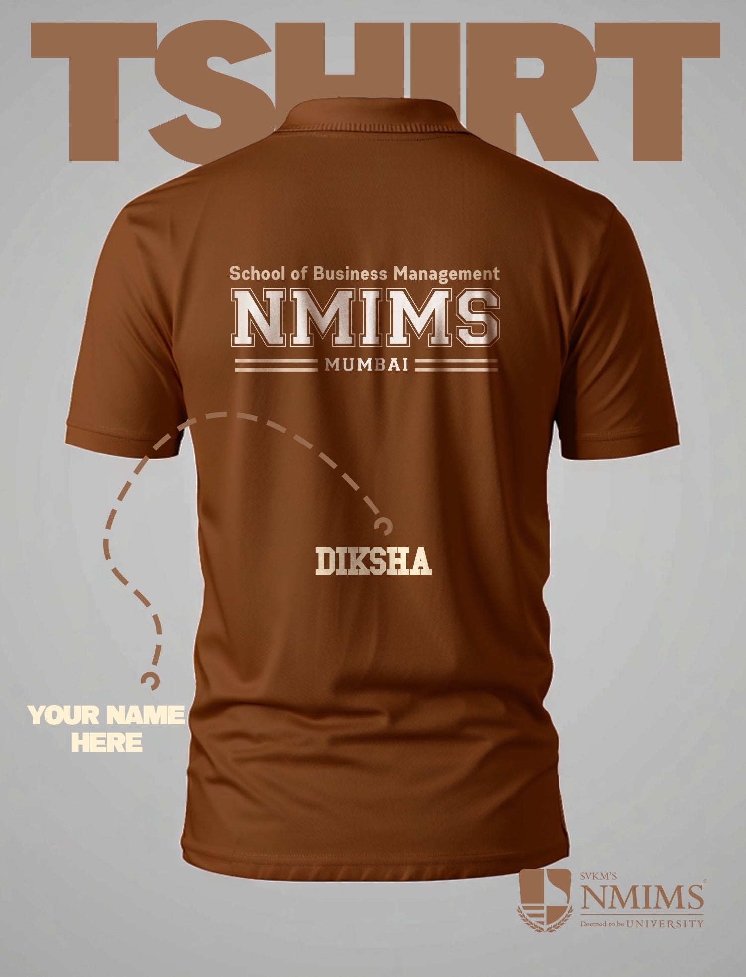 NMIMS Brown Polo T-shirt Pack of 1