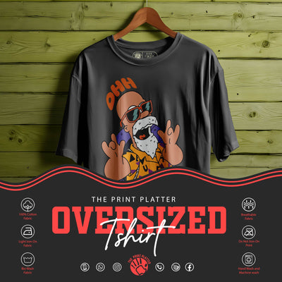 Ohh-नो! Oversized Black T-shirt Bio Wash |09