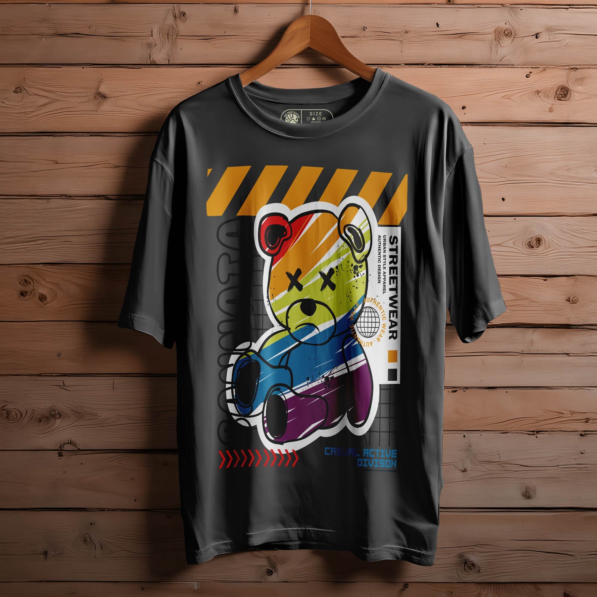 Sannata Oversized Black T-shirt Bio Wash |11