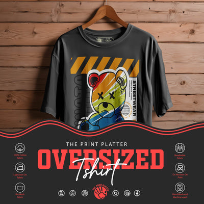 Sannata Oversized Black T-shirt Bio Wash |11