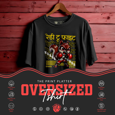 READY TO FIGHT OVERSIZED T-SHIRT FOR UNISEX BIO WASH 117