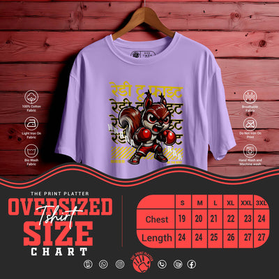 READY TO FIGHT OVERSIZED T-SHIRT FOR UNISEX BIO WASH 117