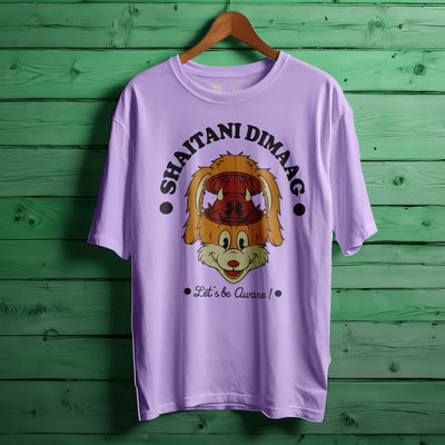 SHAITANI DIMAAG Oversized Black T-shirt Bio Wash |12