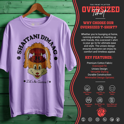 SHAITANI DIMAAG Oversized Black T-shirt Bio Wash |12
