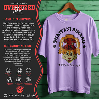 SHAITANI DIMAAG Oversized Black T-shirt Bio Wash |12