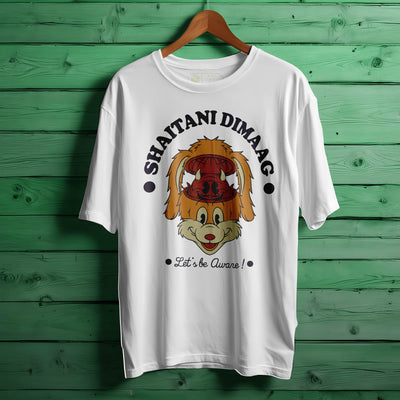 SHAITANI DIMAAG Oversized Black T-shirt Bio Wash |12