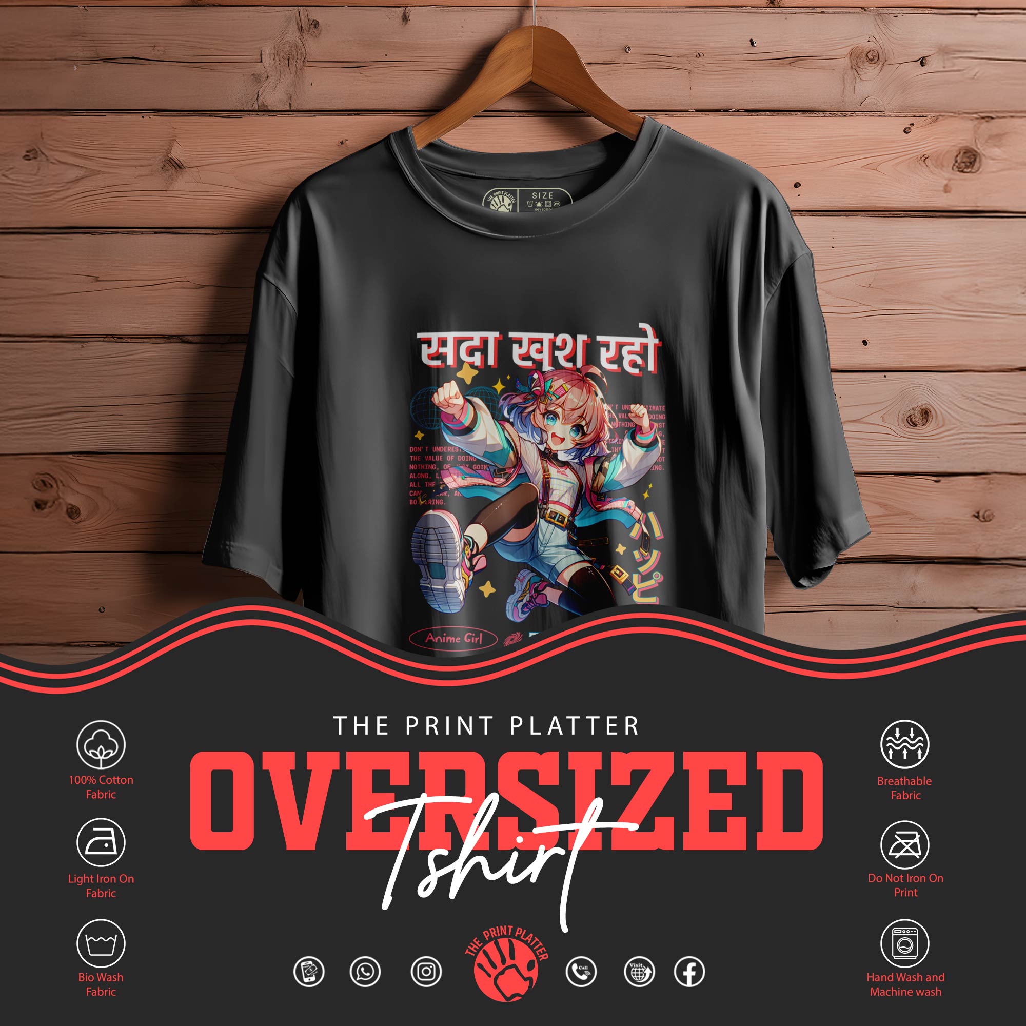 Stay-Happy OVERSIZED T-SHIRT FOR MEN WOMEN  |123
