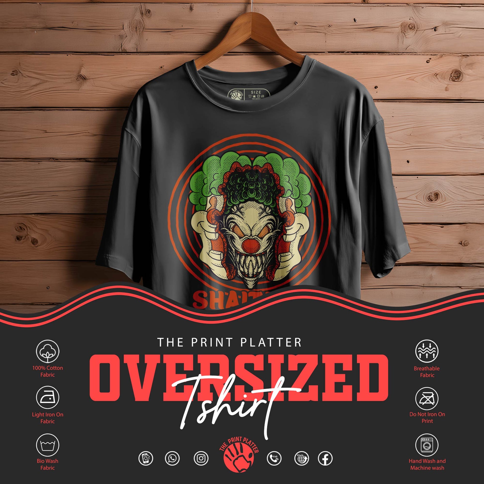 Shaitaan-LC-Oversized Black T-shirt Bio Wash |13