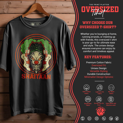 Shaitaan-LC-Oversized Black T-shirt Bio Wash |13