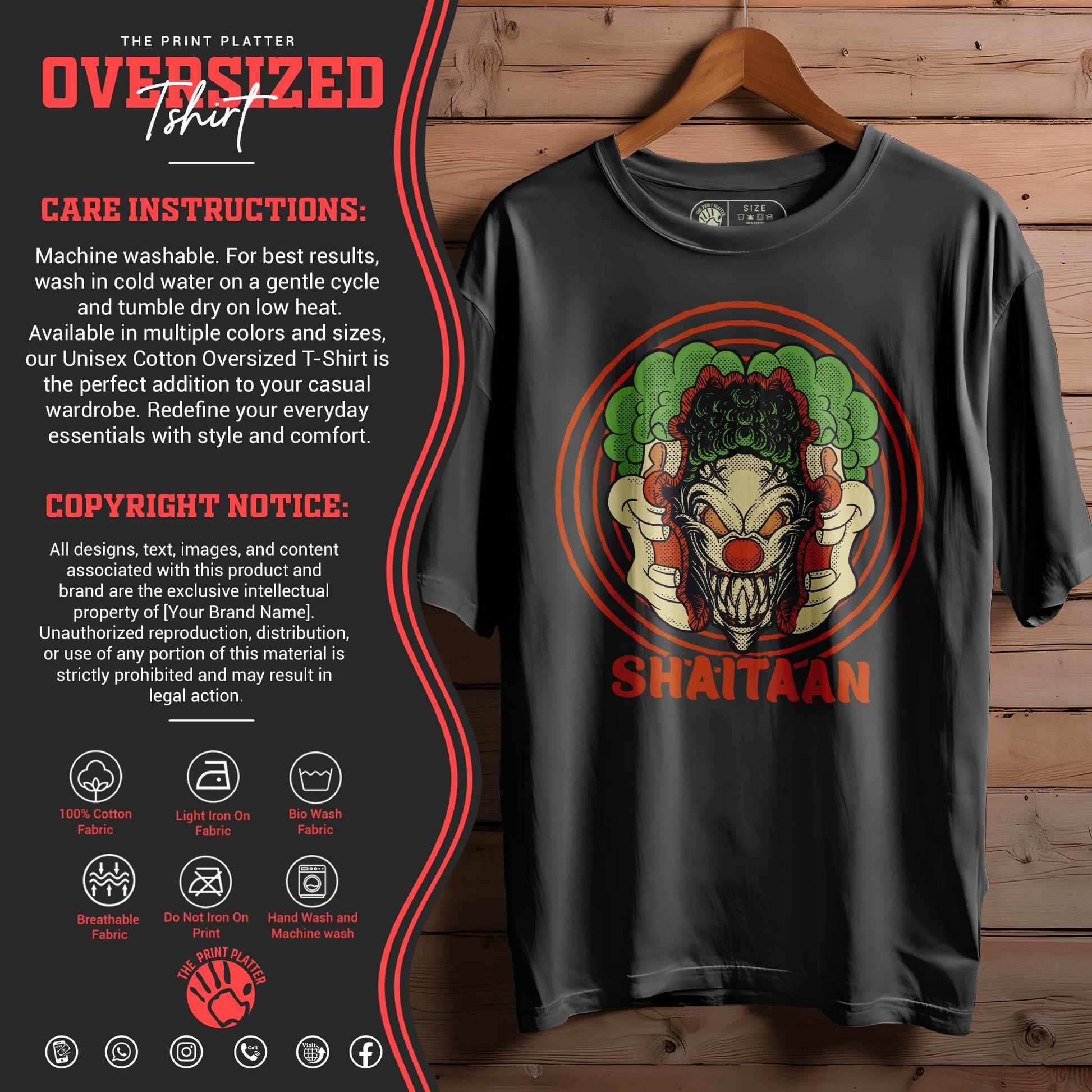 Shaitaan-LC-Oversized Black T-shirt Bio Wash |13