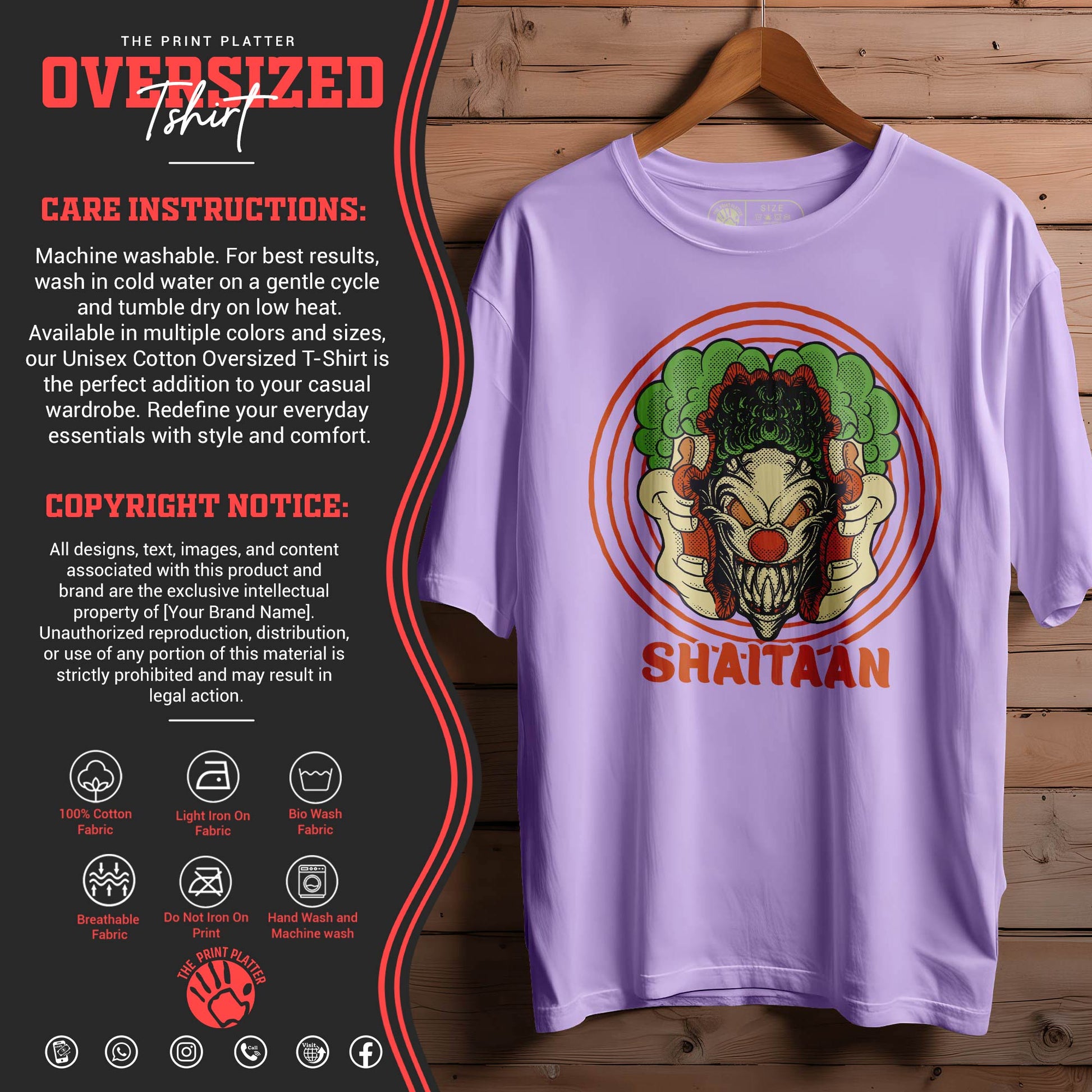 Shaitaan-LC-Oversized Black T-shirt Bio Wash |13