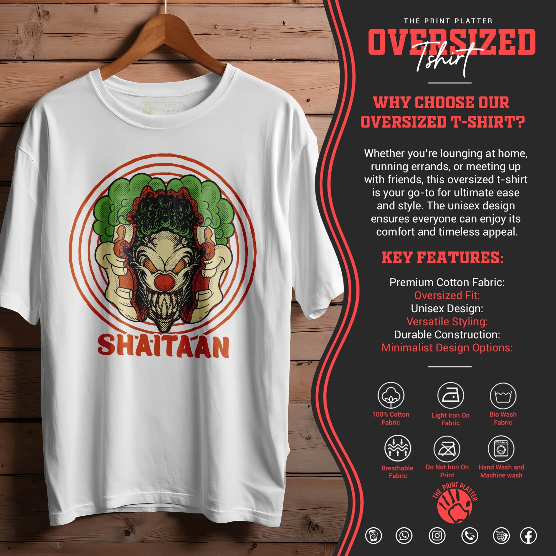 Shaitaan-LC-Oversized Black T-shirt Bio Wash |13