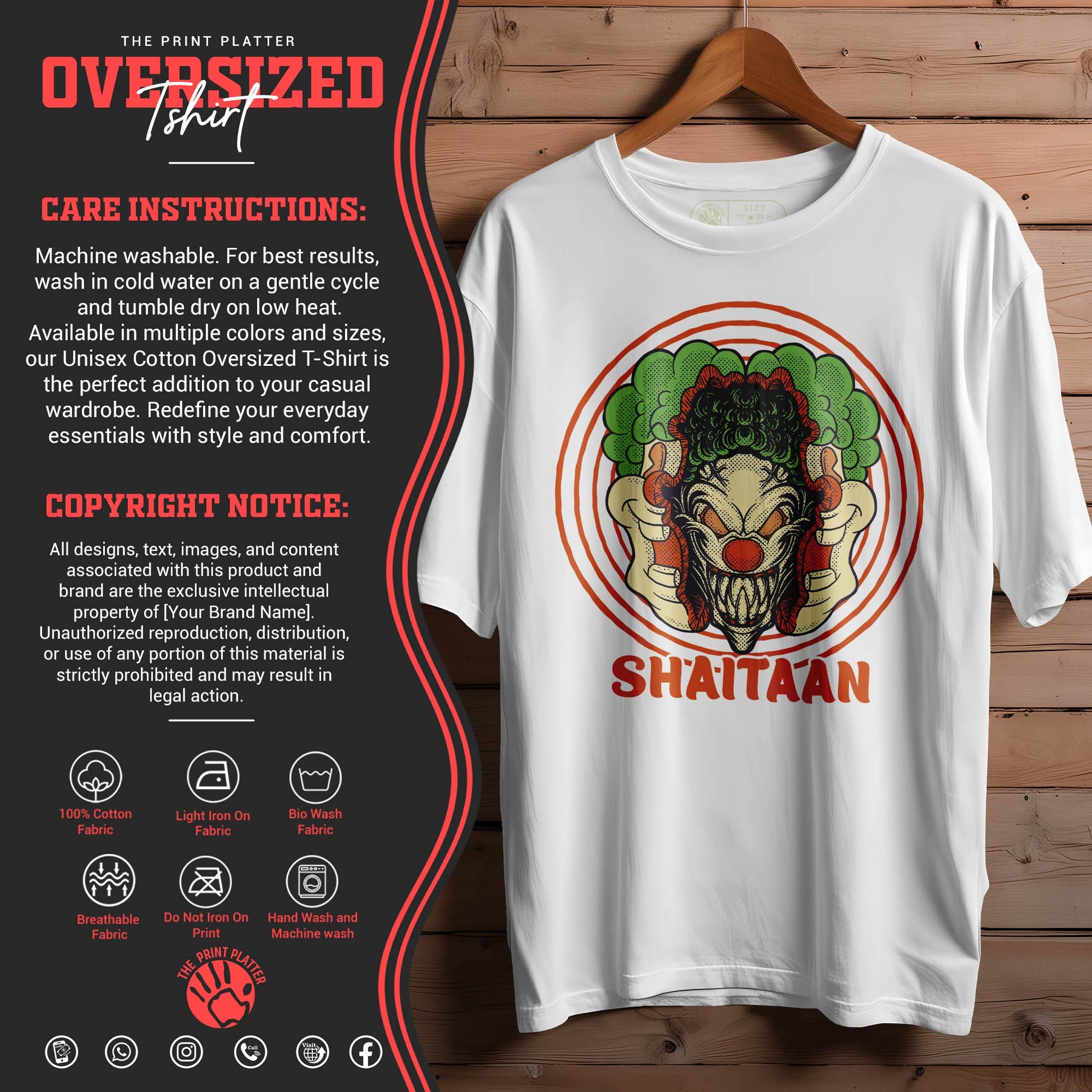 Shaitaan-LC-Oversized Black T-shirt Bio Wash |13